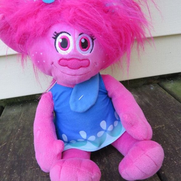 Dreamworks Trolls POPPY Large 18" Stuffed Animal Plush Pink Troll Doll - Picture 4 of 10